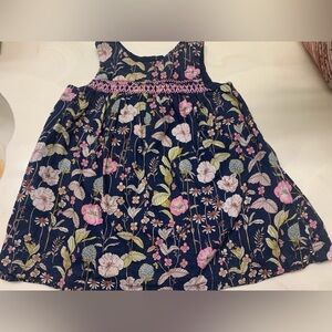 Baby Gap Navy Blue Floral Smocked Sleeveless Infant Dressz